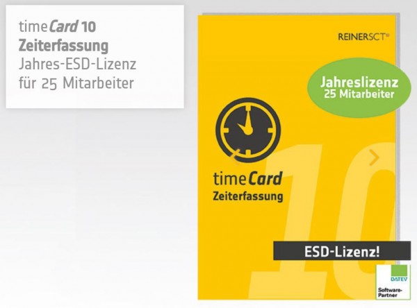 REINER SCT timeCard 10 - Jahreslizenz 25 Mitarbeiter - ESD