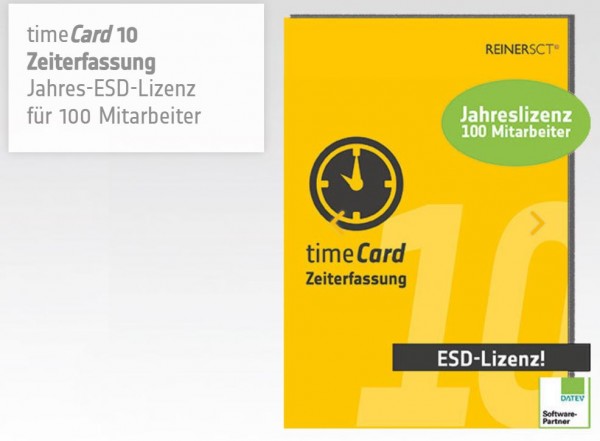 REINER SCT timeCard 10 - Jahreslizenz 100 Mitarbeiter - ESD