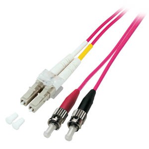 LWL-2-Faser-Patchk. 1,0mtr.LC-ST, 50/125um,OM4, 2mm,