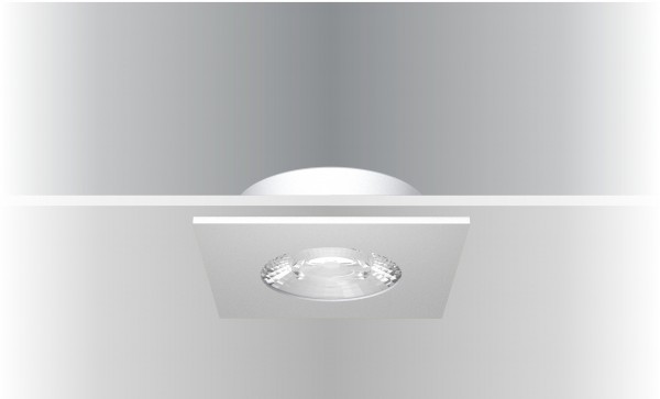 Synergy 21 LED recessed ceiling spot Helios silver, square, warm white