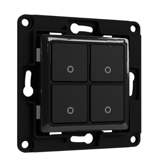 Shelly · Unterputz Zubehör · &quot;Wall Switch 4&quot; · Wandtaster · 4-fach · Schwarz