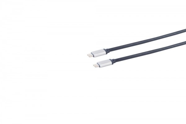 Kabel USB, C(St) =&gt; C(St), 1.0m, USB3.1, Dunkelblau, Aluminium Stecker, 10G/5A,