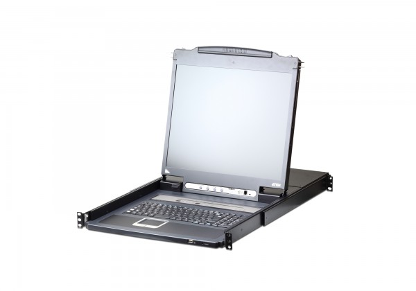 Aten KVM/TFT 8-fach,19&quot; 1HE,incl.KVM over IP/TFT 19&quot;,Deutsch,Black