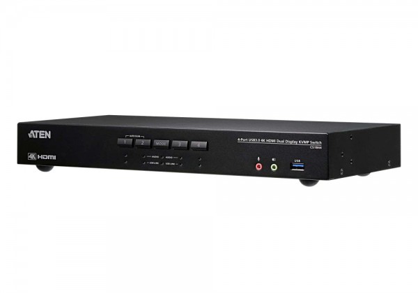 Aten KVM-Switch 4-fach Audio/HDMI, USB, Dual Display,