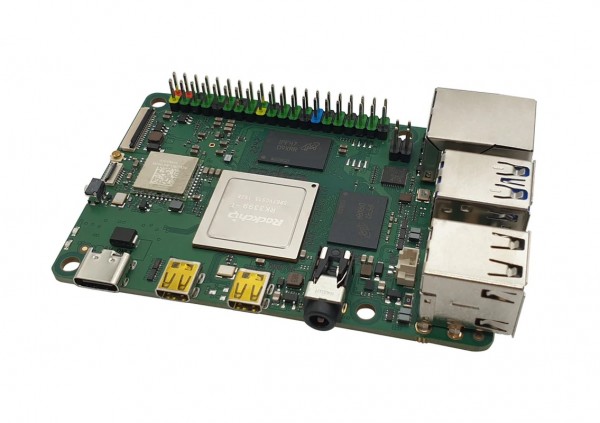 Rock Pi 4 Model C+ 4GB RK3399T (mit Dualband 2,4/5GHz WLAN/Bluetooth 5.0) MicroHDMI