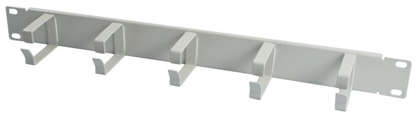 ALLNET 19"zbh. Kabelführungsplatte, 1HE, Metall mit 5 Bügel,