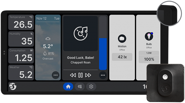 Shelly · Unterputz · &quot;Shelly Wall Display X2 Black + Blu H&amp;T Black&quot; · Android · WLAN · black