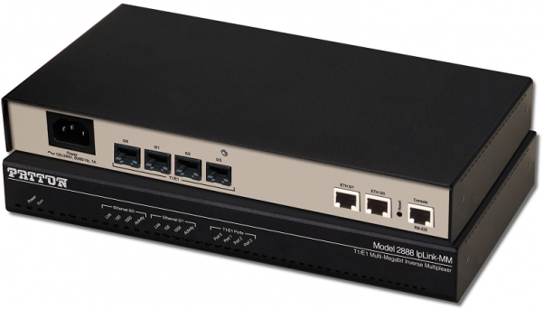 Patton 2884 IpLink Channelized Gigabit Router 4 x T1/E1, Universal AC Power