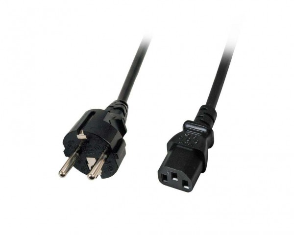 Netzkabel 230V Schutzkontakt CEE7(Stecker)->Kaltgeräte IEC-C13(Buchse), 1.5m, Black, Bulkware,