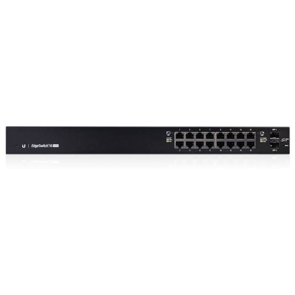 Ubiquiti EdgeSwitch 16 / 16 Gigabit RJ45 Ports / 2 SFP Ports / 150W / PoE+ / ES-16-150W 