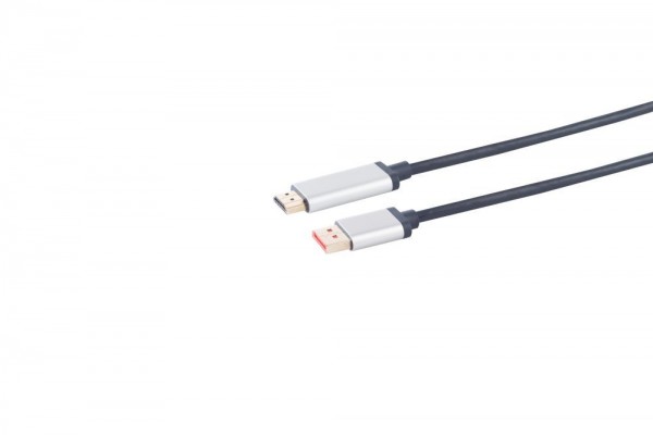 Kabel Video DisplayPort 1.4 =&gt; HDMI 1.4, ST/ST, 1.5m, 4K@60hz Aluminium Stecker,