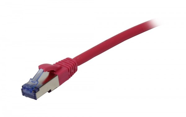 Patchkabel RJ45, CAT6A 500Mhz, 1.0m, pink, S-STP(S/FTP), Komponent getestet(GHMT certified), AWG26, Synergy 21