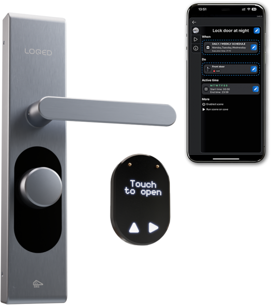Shelly · "LOQED Touch Smart Lock Stainless Steal" Smartes Türschloss