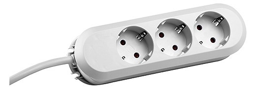 Bachmann Tischsteckdose, 3xDosen(CEE7)->Stecker(CEE7), 3m, weiss, Smart,