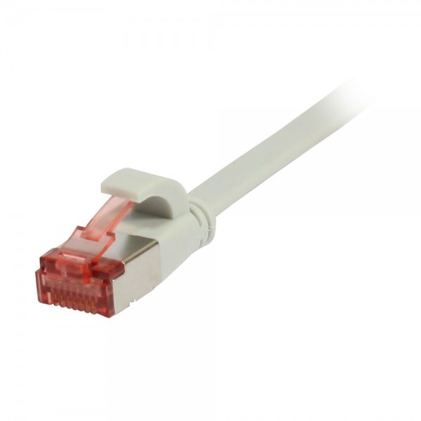 Patchkabel RJ45, CAT6 250Mhz, 10m grau, FTP(U/FTP), TPE(Superflex), Flach, Synergy 21,