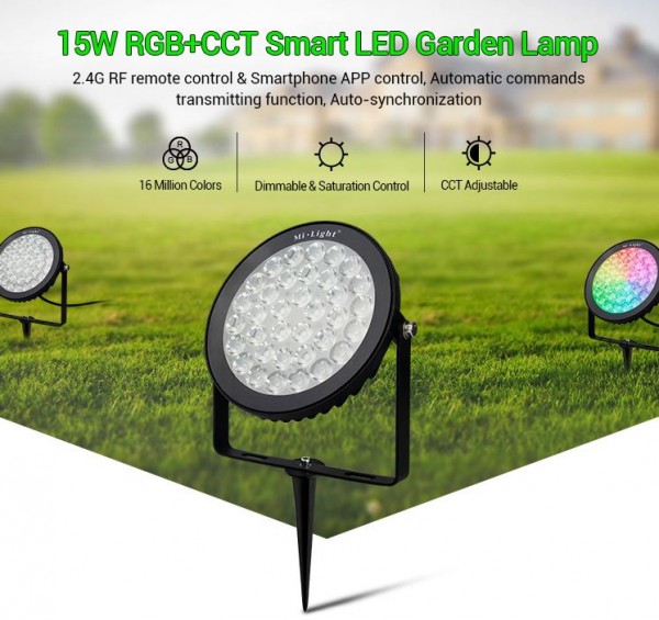 Synergy 21 LED garden lamp 15W RGB-WW with RF and WLAN IP65 230V *Milight/Miboxer*