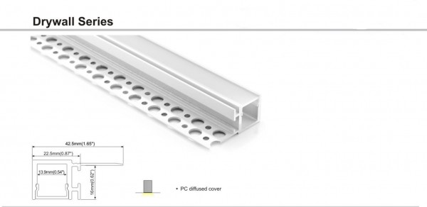 Synergy 21 LED U-profile 200cm, ALU084 plasterboard profile