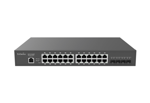 EnGenius Switch full managed 28 Port Â• 24x 1 GbE Â• 4x SFP+ Â• 13&quot; Â• Lüfterlos Â• ECS1528T Â• EnGenius Cloud