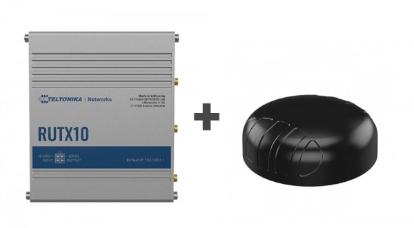 Teltonika · RUTX10 · Dual-Band AC Wifi Router &amp; Poynting · A-PUCK-0012-V1-01 · 2x2 MiMo Wifi Antenne BUNDLE