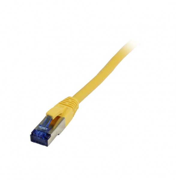Patchkabel RJ45, CAT6A 500Mhz, 15m, gelb, S-STP(S/FTP), TPE/LSZH(Superflex), AWG26, Synergy 21