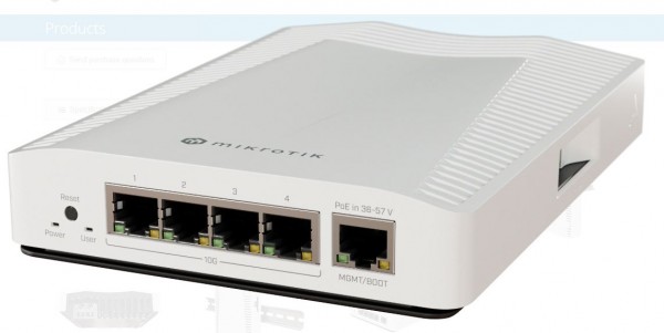 MikroTik Cloud Router Switch CRS304-4XG-IN, 4x 10GB RJ45 Ports, DIN