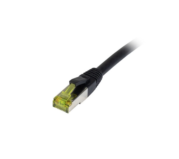 Patchkabel RJ45, CAT6A 500Mhz, 2m, schwarz, S-STP(S/FTP), PE/PVC(Outdoor), UV/Water-resistant, AWG26, mit CAT7 Rohkabel, Synergy 21