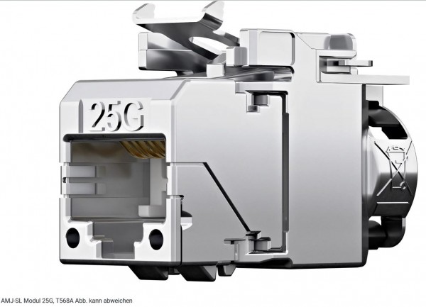 Telegärtner Modul, AMJ-SL 25G, 25GBASE-T, TP/LSA, Snap-In, 2-Pack, (Keystone), T568A,