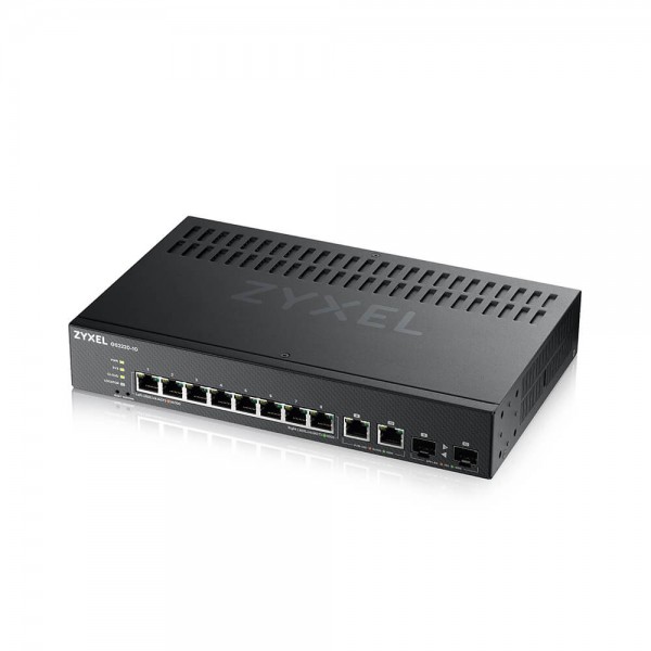 Zyxel Switch full managed Layer2+ 10 Port • 8x 1 GbE • 2x 1 Gb Combo • 19" • Lüfterlos • NebulaFlex Pro • GS2220-10