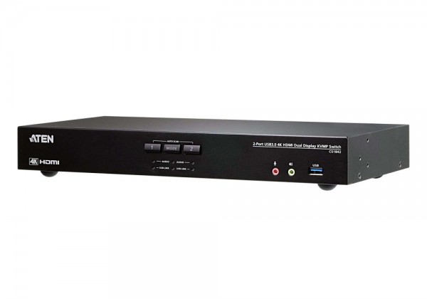 Aten KVM-Switch 2-fach Audio/HDMI, USB, Dual Display,