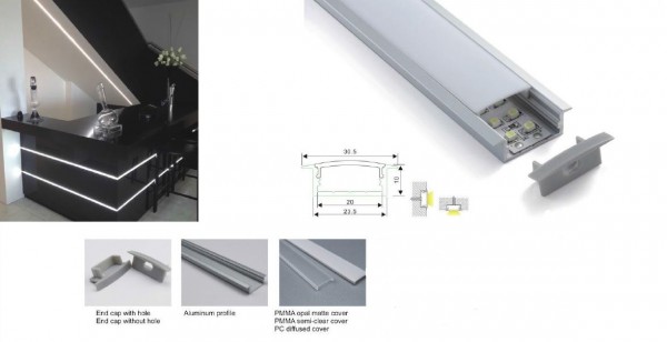 Synergy 21 LED U-profile 200cm, ALU013 white