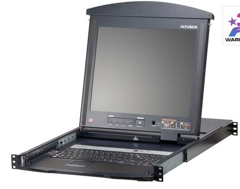 Aten KVM/TFT 8-fach,19&quot; 1HE,incl.KVM/TFT 19&quot;,Deutsch,Black, HDMI/VGA/USB/PS_2/RJ45