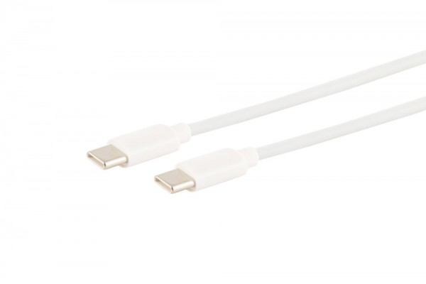 Kabel USB, C(St) =&gt; C(St), 0,5m, USB2.0, weiss, TPE, PD up to 60W,