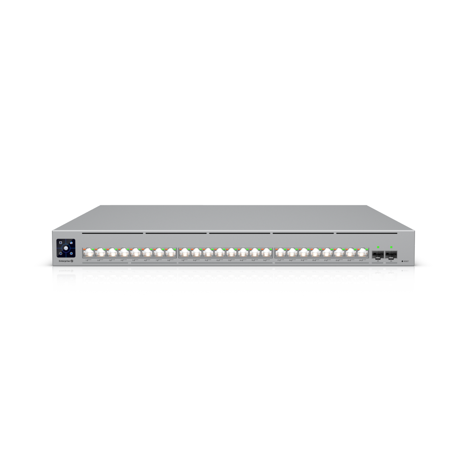 Ubiquiti Switch full managed Layer3 26 Port &bull 16x 10GbE &bull 8x 2,5GbE &bull PoE Budget 1050W &bull 24x PoE bt &bull 2x SFP28 &bull 19″ &bull UniFi &bull ECS-24-PoE