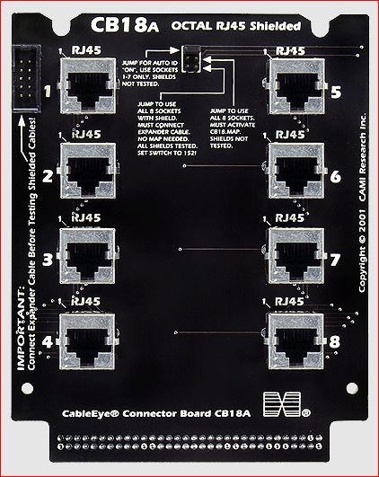 CableEye 748A / CB18A Interface Board(Shielded RJ45 Octopus)