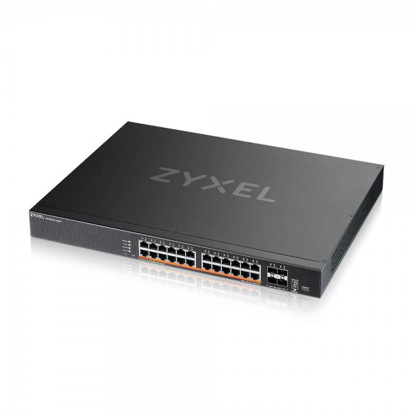 Zyxel Switch full managed Layer3 28 Port • 24x 2.5 GbE • PoE Budget 700/1440 Watt • 4x 10 Gb SFP+ • 19" • NebulaFlex Pro • XMG2230-28HP