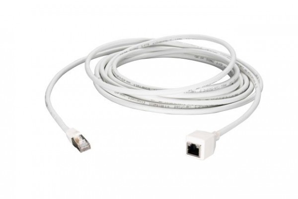 Patchkabel RJ45, CAT6A 500Mhz, 5m, weiss, S-STP(S/FTP), AWG26, Verlängerung Stecker/Buchse