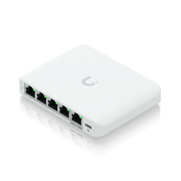 Ubiquiti Switch smart managed Layer2 5 Port Â• 5x GbE Â• 1x PoE at In Â• Desktop Â• Lüfterlos Â• UniFi Â• USW-Flex-2.5G-5