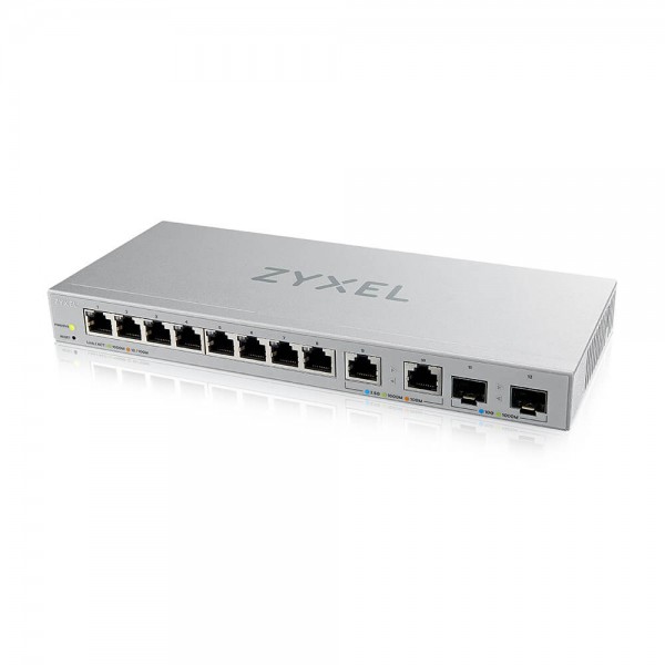 Zyxel Switch smart managed Layer2 12 Port Â• 8x 1 GbE Â• 2x 2.5 GbE Â• 2x SFP+ Â• Desktop Â• Lüfterlos Â• XGS1210-12 V2