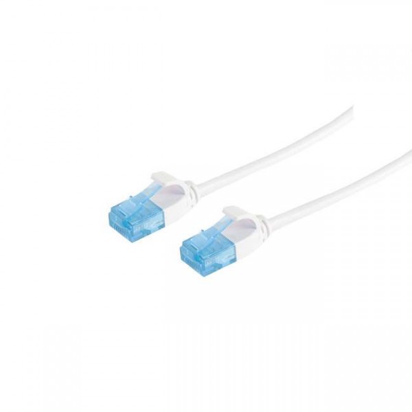 Patchkabel RJ45, CAT6 250Mhz, 3m weiss, UTP(U/UTP); PVC, slimline d=3,5mm,