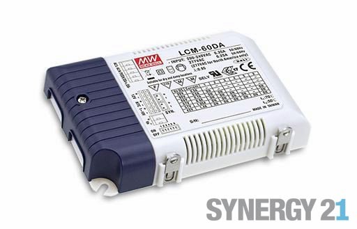 Synergy 21 Power supply - CC Driver 500~1400mA ~60W Mean Well dali dimm