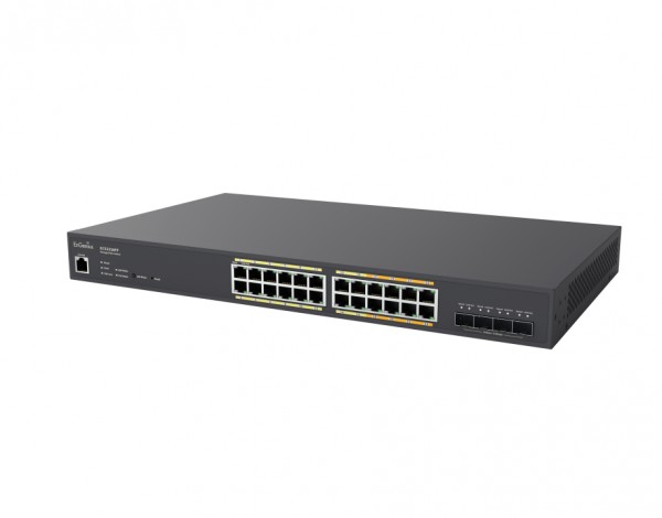 EnGenius Switch full managed Layer2+ 28 Port • 8x 2.5 GbE, 16x 1 GbE • PoE Budget 410W • 24x PoE at • 4x SFP+ • 19&quot; • ECS2528FP • EnGenius Cloud