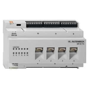 Rutenbeck Switch für REG/DIN-Montage, 10x 10/100/1000M(4x RJ45), SR 10TX GB,
