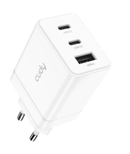 Cudy 3-Port 67W USB-C Charger with EU Plug, CH67_EU