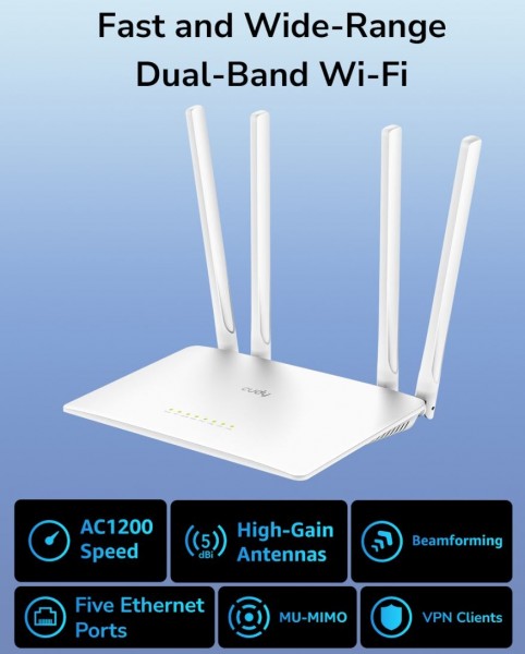 Cudy AC1200 Wi-Fi Router, WR1200