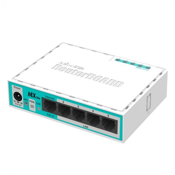 MikroTik RouterBOARD RB750r2, hEX Lite, 5x 10/100