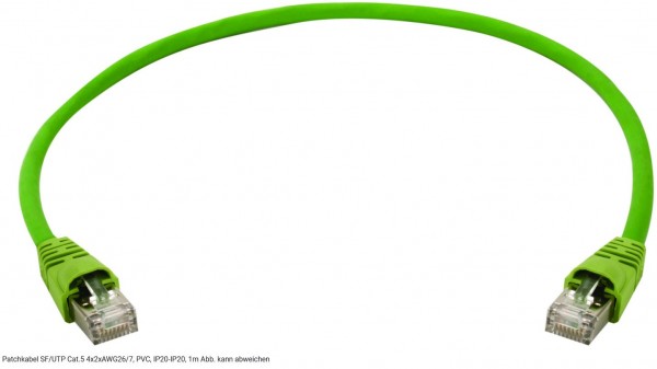 Telegärtner Patchkabel CAT5, SF/UTP Cat.5, 4x2xAWG26/7, 1,0m, 6kV Stoßspannungsisolationsprüfung