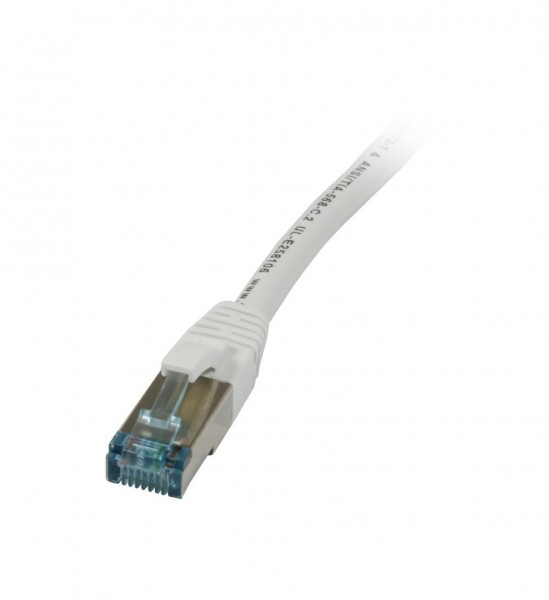 Patchkabel RJ45, CAT6A 500Mhz, 0.5m, weiss, S-STP(S/FTP), TPE/LSZH(Superflex), AWG26, Synergy 21