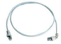 Telegärtner Patchkabel CAT6A, 1x90Grad gedreht, 5m, Grau, 500MHz, S/FTP, Halogenfrei