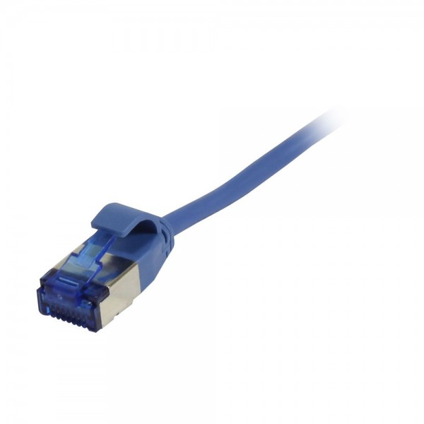 Patchkabel RJ45, CAT6A 500Mhz, 0.25m, blau, U/FTP, slimline rund d 3,8mm, TPE(Superflex), AWG32, Synergy 21
