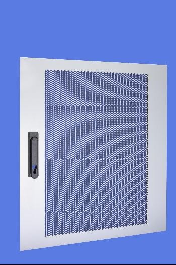 Vertiv(Knürr) Schrank Smaract,zbh.Tür,24HE,1-teilig, Tür perforiert, mit Schwenkhebelgriff